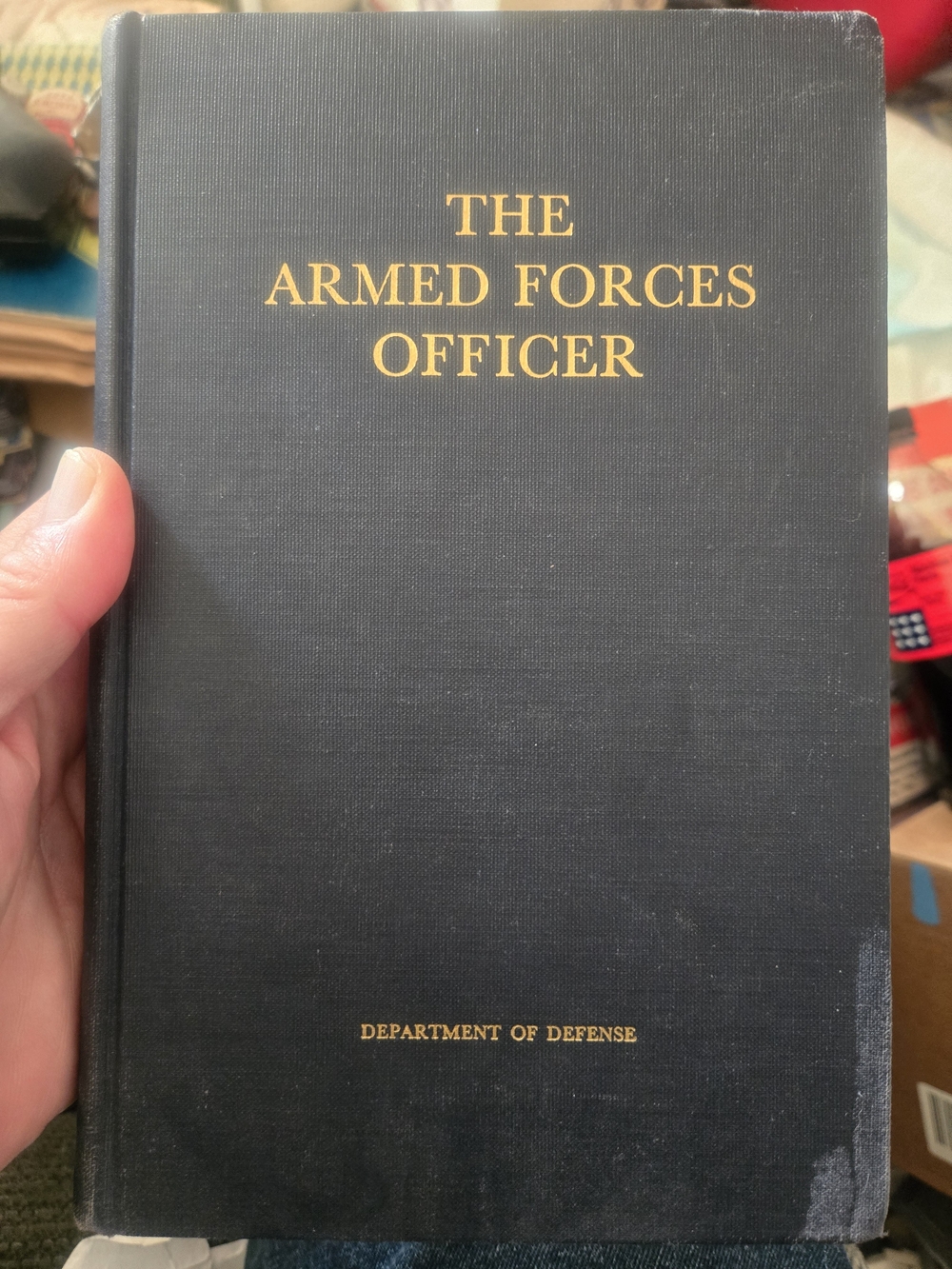 American Vintage Black Hardcover Book with Gold Lettering